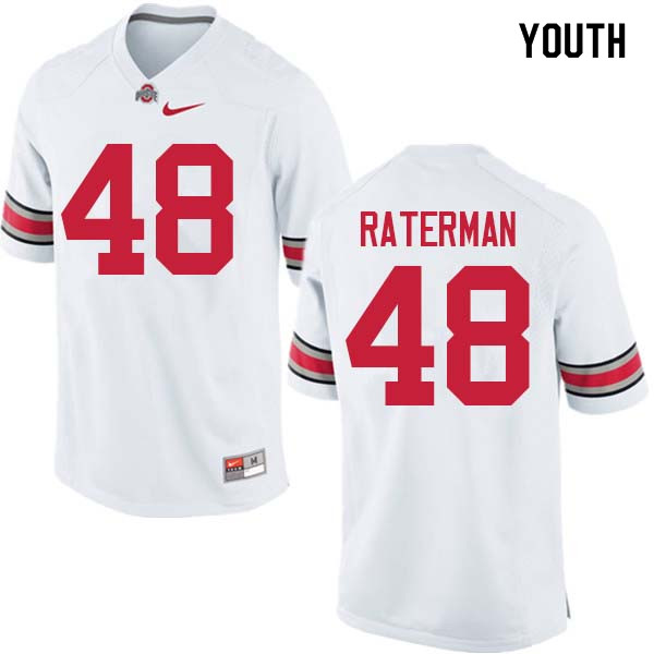 Ohio State Buckeyes Clay Raterman Youth #48 White Authentic Stitched College Football Jersey
